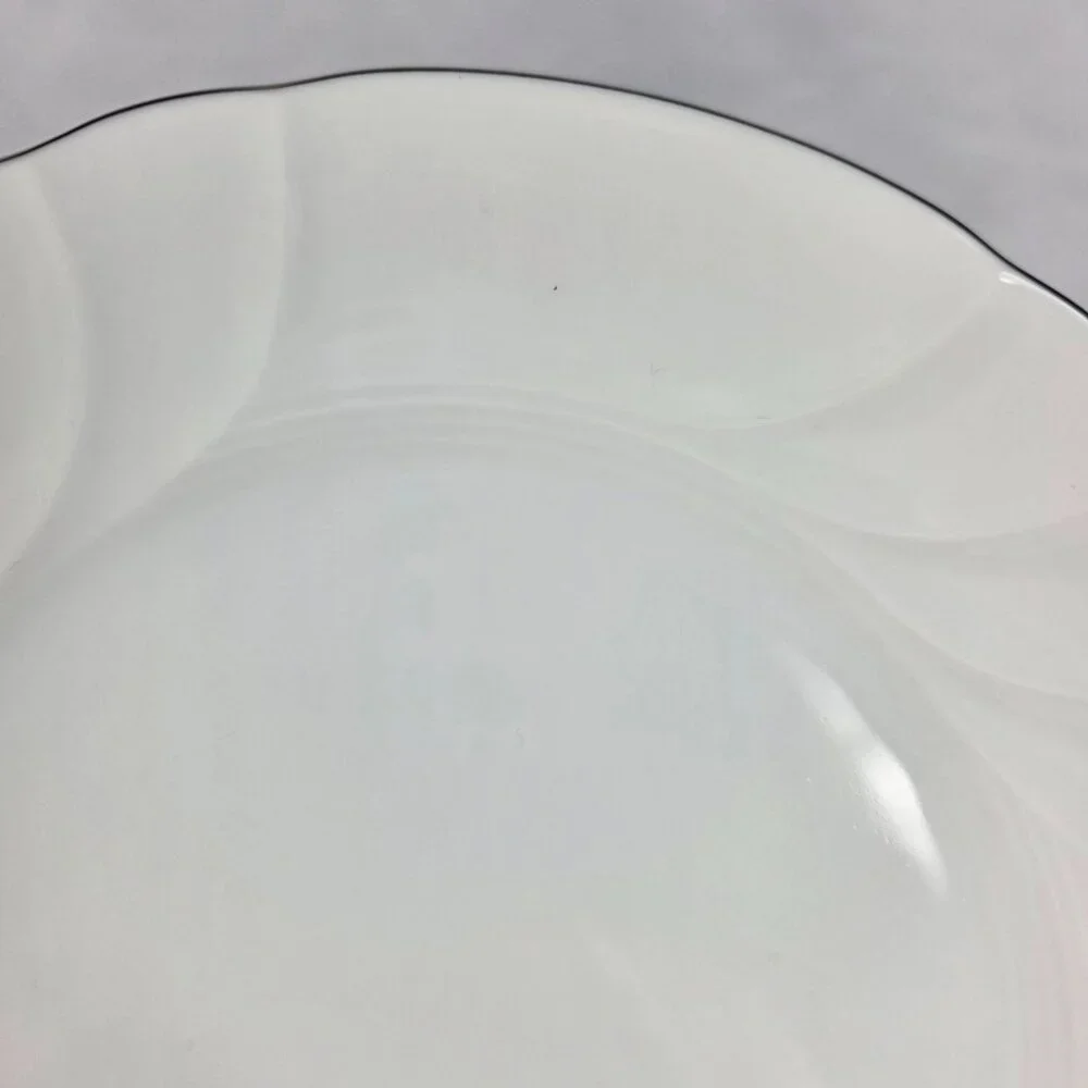 TWO Mikasa Wedding Band Platinum Salad Plates Swirled Platinum Trim